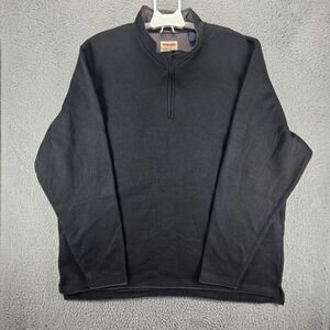 Wrangler Men's 2XL Pullover Sweater Fleece Lined 1/4‎ Zip Black EUC Size 2XL